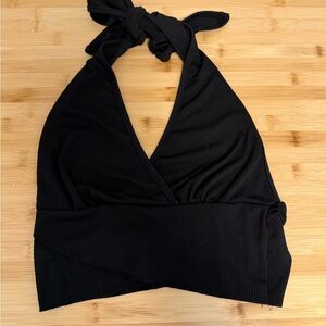 SHEIN Size Extra Small XS Women's Teen Girl Black Ribbed Halter Top